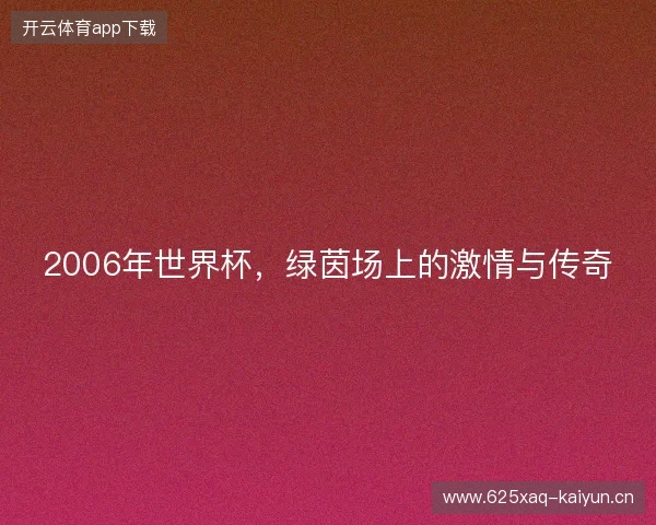 2006年世界杯，绿茵场上的激情与传奇
